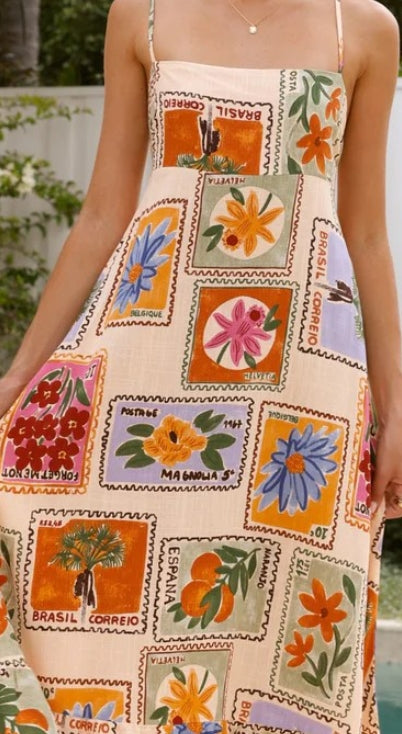 Vrouwen Chic Abstract Patchwork Zomer Strandjurk