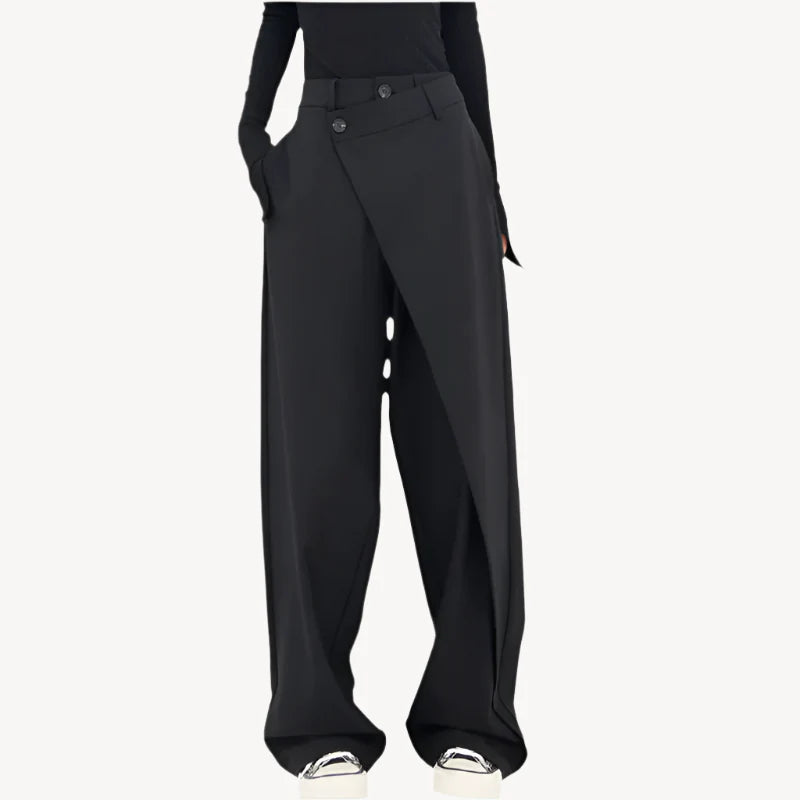 Asymmetrische Damesbroek met Aangesloten Tailleband