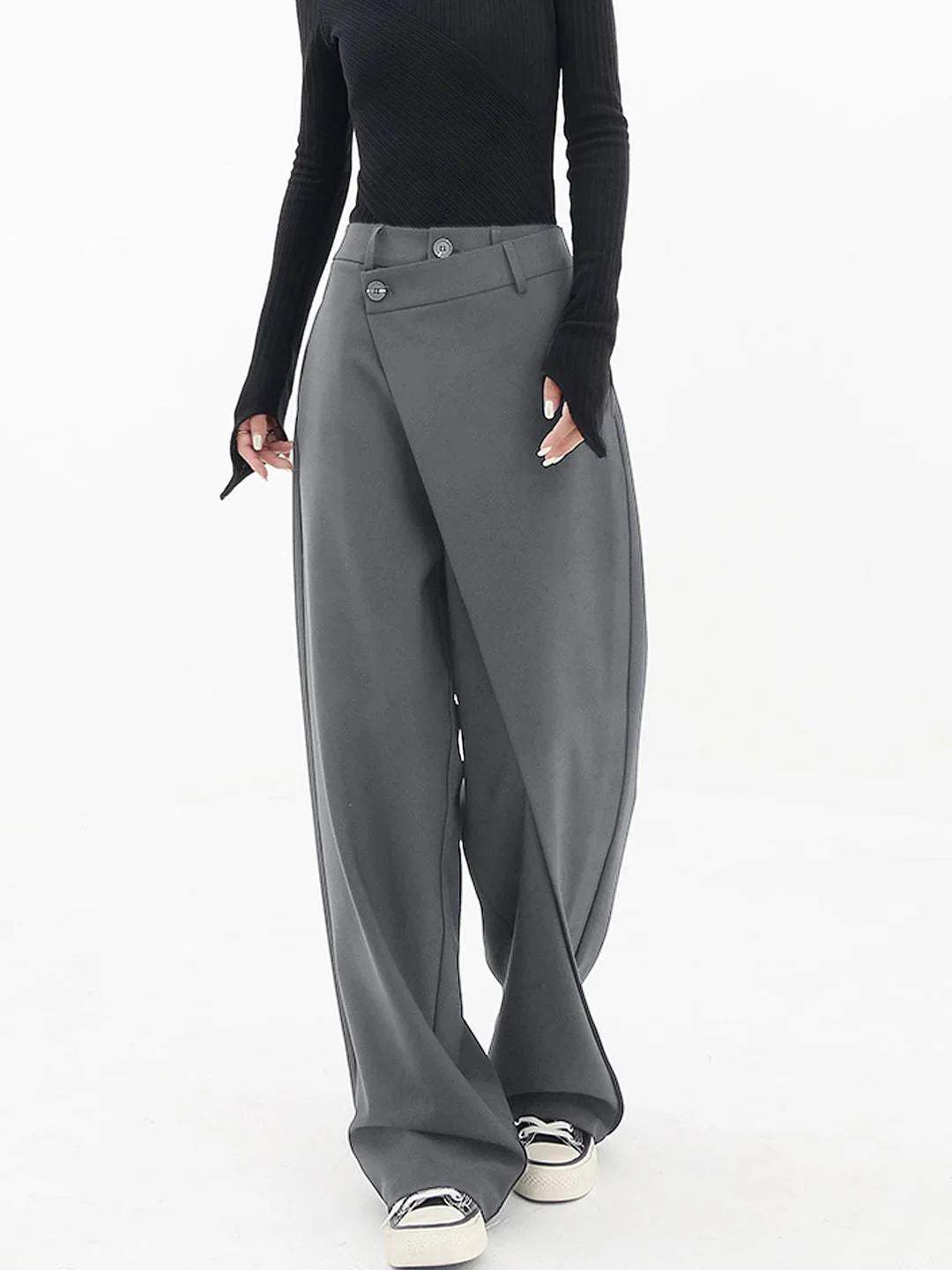 Asymmetrische Damesbroek met Aangesloten Tailleband