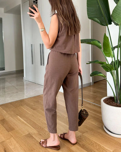 Casual Mouwloze Tweedelige Zomerset voor Vrouwen