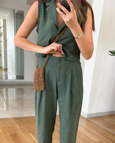 Casual Mouwloze Tweedelige Zomerset voor Vrouwen