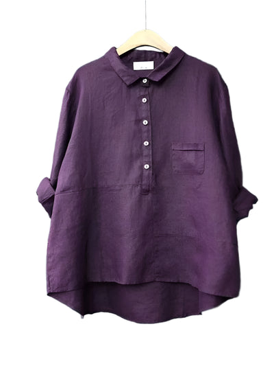 Casual effen gekleurde zomerblouse voor vrouwen