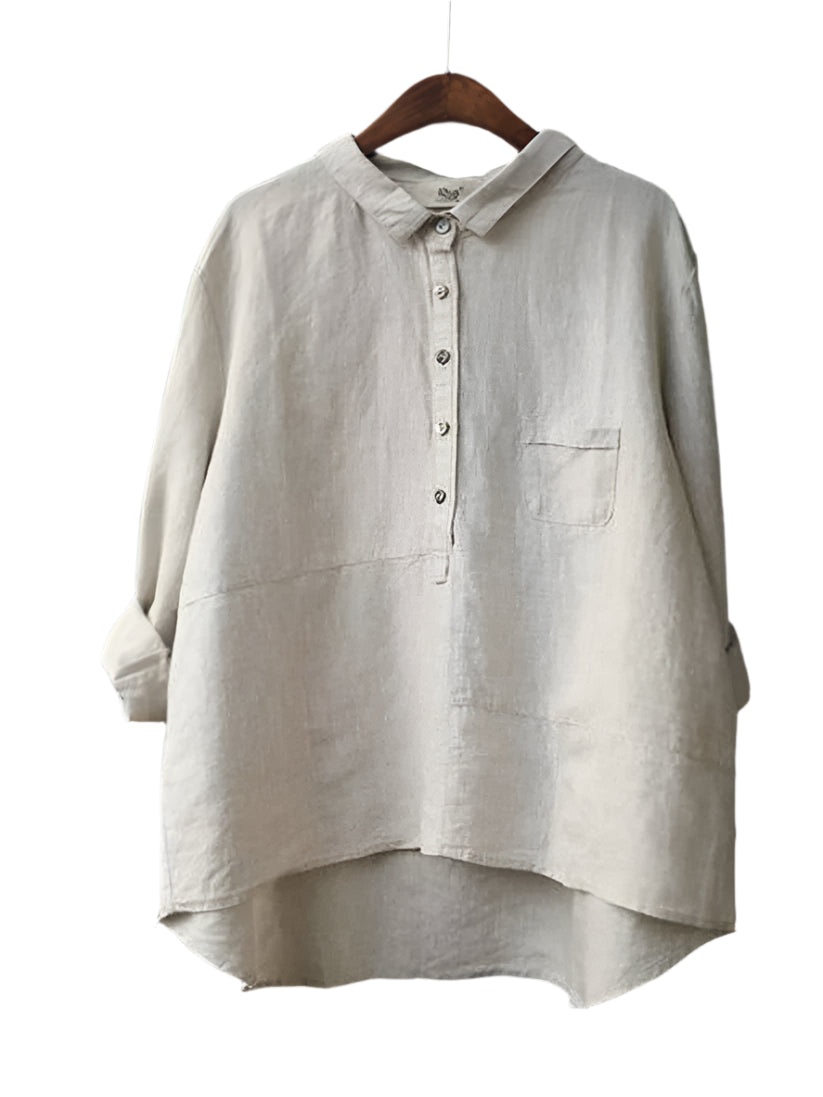 Casual effen gekleurde zomerblouse voor vrouwen