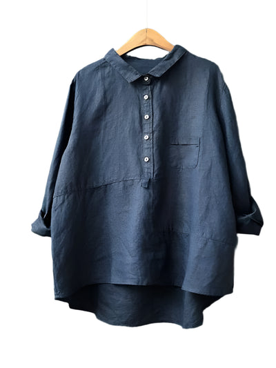 Casual effen gekleurde zomerblouse voor vrouwen