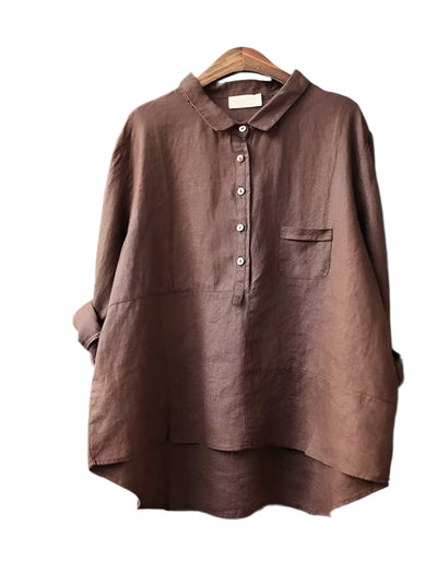 Casual effen gekleurde zomerblouse voor vrouwen