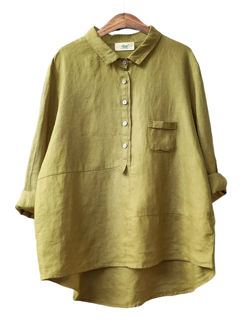 Casual effen gekleurde zomerblouse voor vrouwen