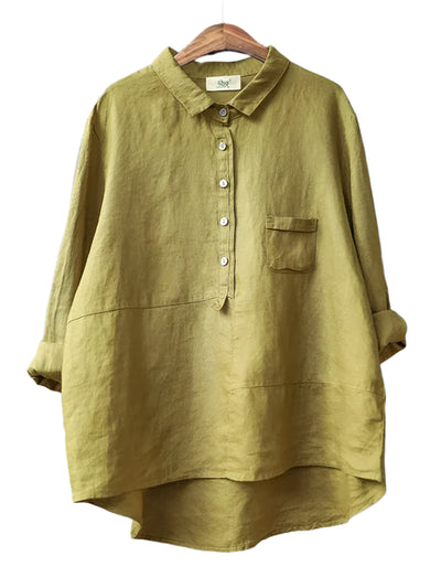 Casual effen gekleurde zomerblouse voor vrouwen
