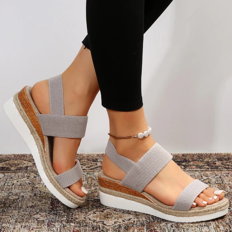 Casual elastische band zomersandalen voor dames