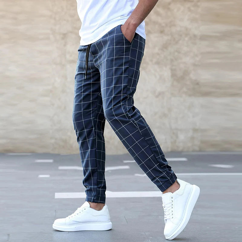 Casual geruite herenbroek