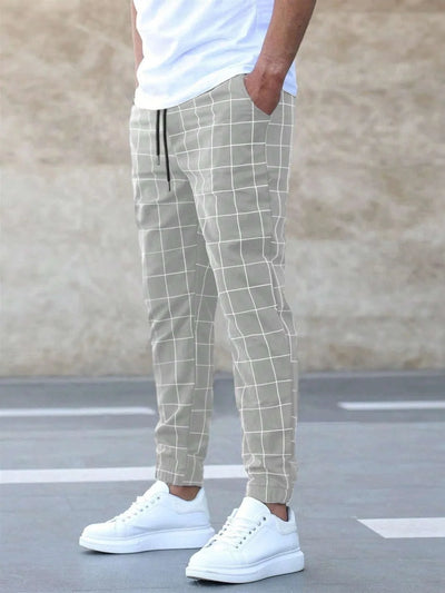 Casual geruite herenbroek