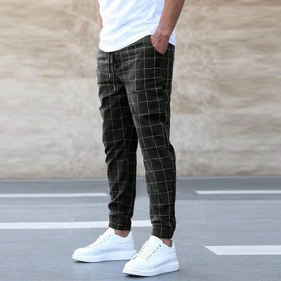 Casual geruite herenbroek