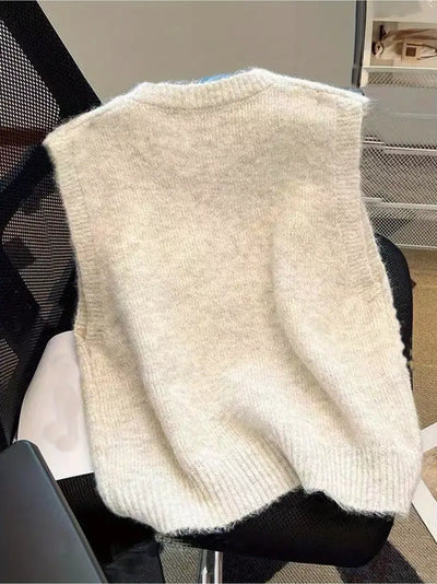 Casual herfstvest met ronde hals voor dames