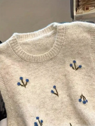 Casual herfstvest met ronde hals voor dames