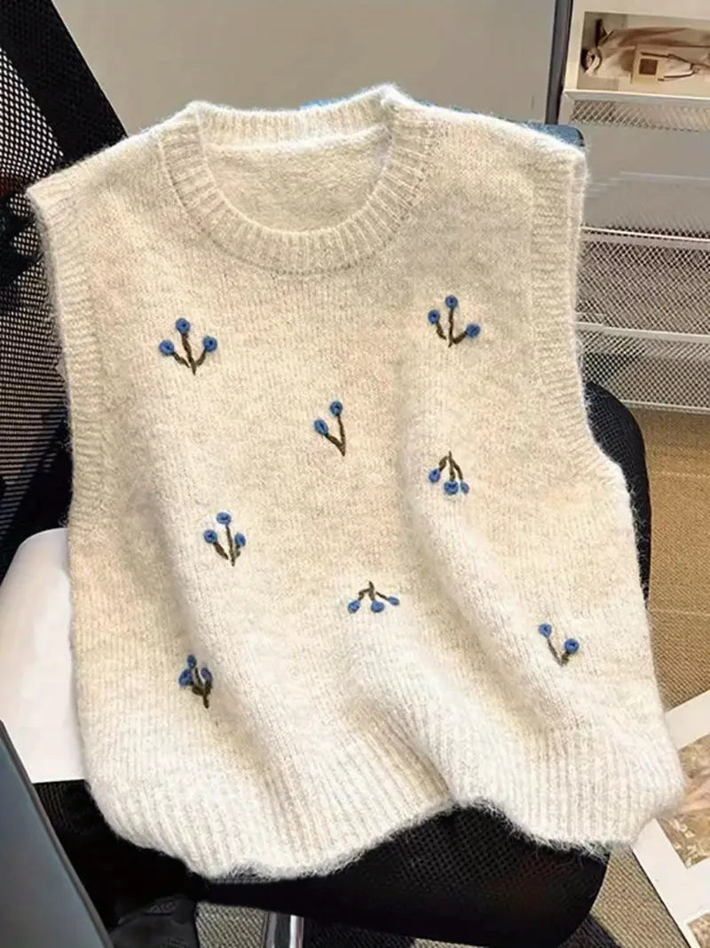 Casual herfstvest met ronde hals voor dames