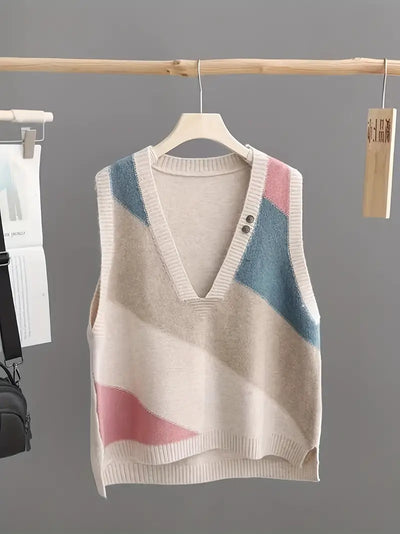 Casual patchwork herfstvest voor dames