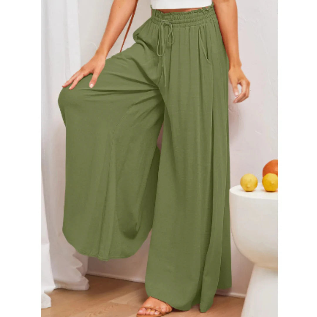 Casual zomerbroek met wijde pijpen voor dames