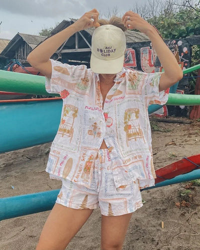 Casual zomers tweedelige set met print voor dames