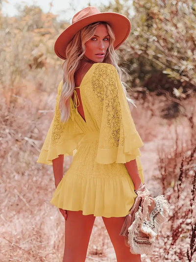 Dames Sexy Lange Mouw Zomer Mini Jurk