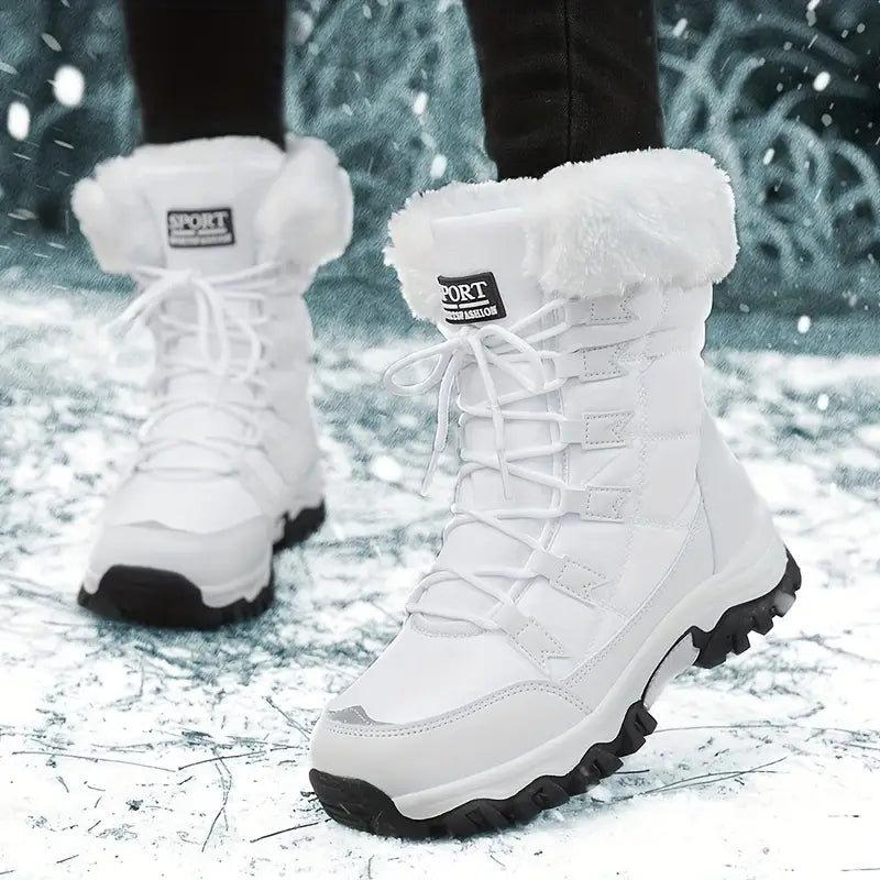Dameslaarzen in militaire stijl met dikke zool voor de winter