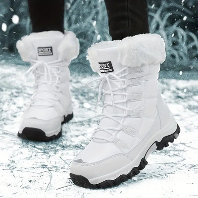Dameslaarzen in militaire stijl met dikke zool voor de winter