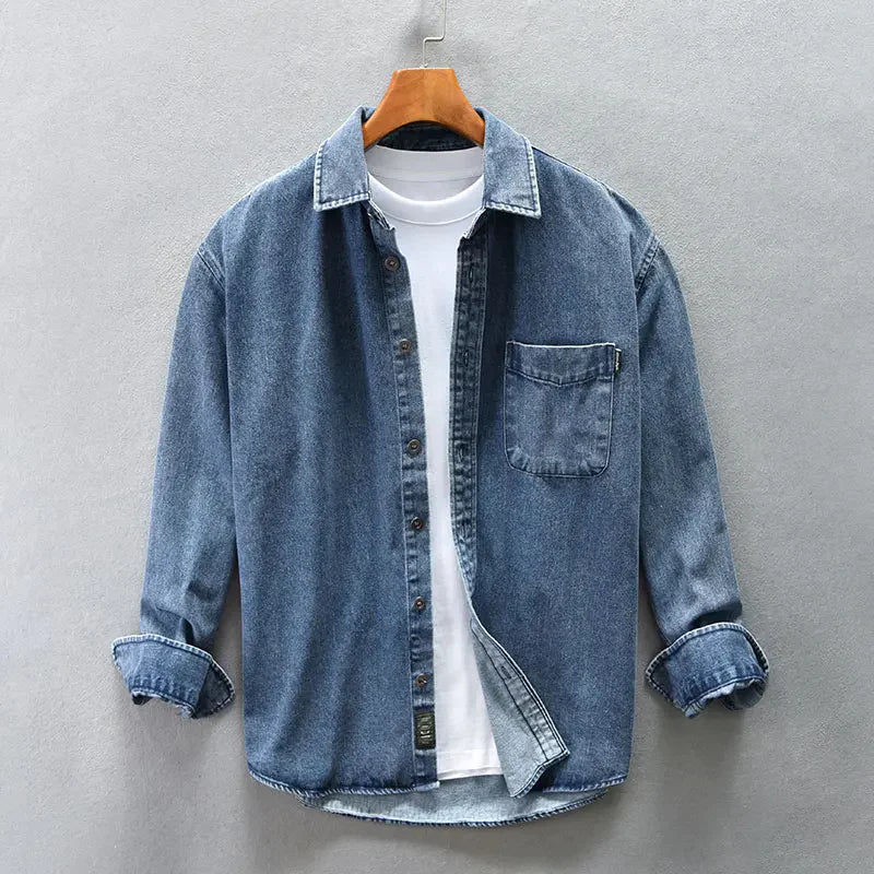 Denim herenjas in vintage stijl
