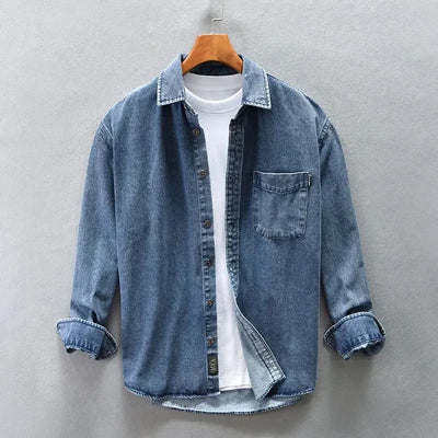 Denim herenjas in vintage stijl