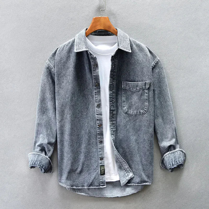 Denim herenjas in vintage stijl