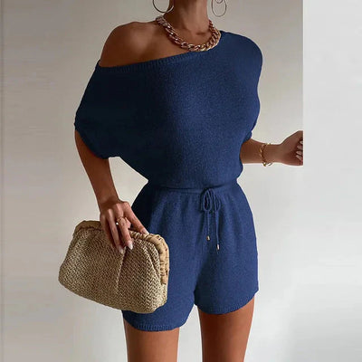 Elegante Off-Shoulder Gebreide Playsuit