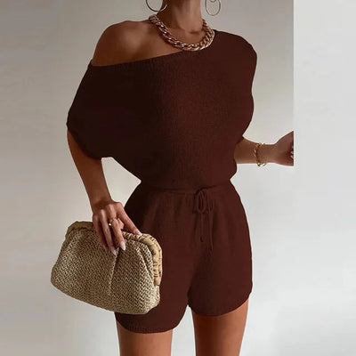 Elegante Off-Shoulder Gebreide Playsuit