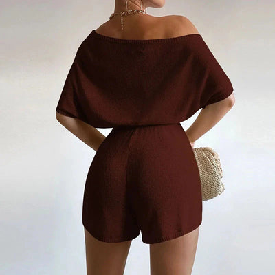 Elegante Off-Shoulder Gebreide Playsuit