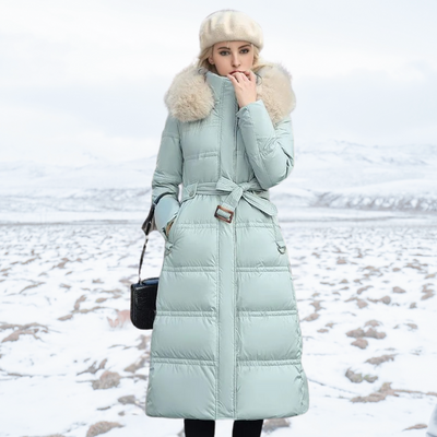 Freya - Elegante Lange Winterjas met Bontkraag voor Dames