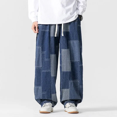 Heren Casual Losse Pasvorm Patchwork Zomerbroek