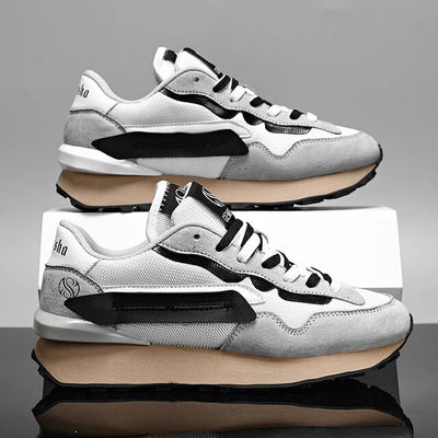 Heren Casual Patchwork Sneaker met Dikke Zool
