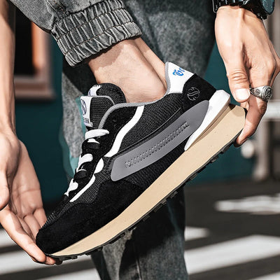 Heren Casual Patchwork Sneaker met Dikke Zool