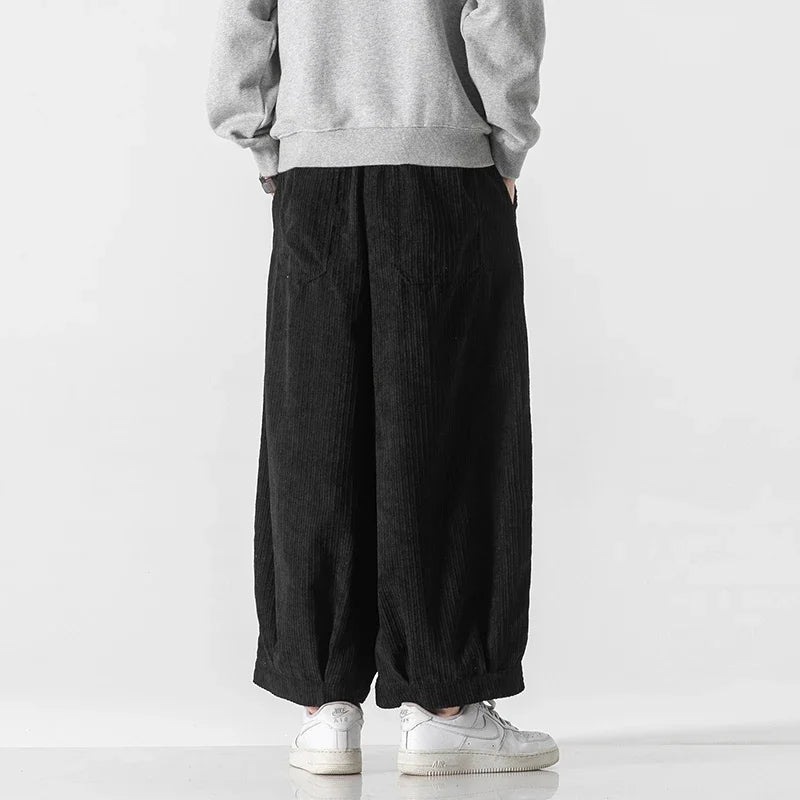 Heren Klassieke Corduroy Baggy Broek