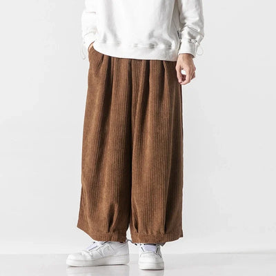 Heren Klassieke Corduroy Baggy Broek
