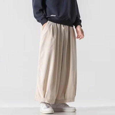 Heren Klassieke Corduroy Baggy Broek