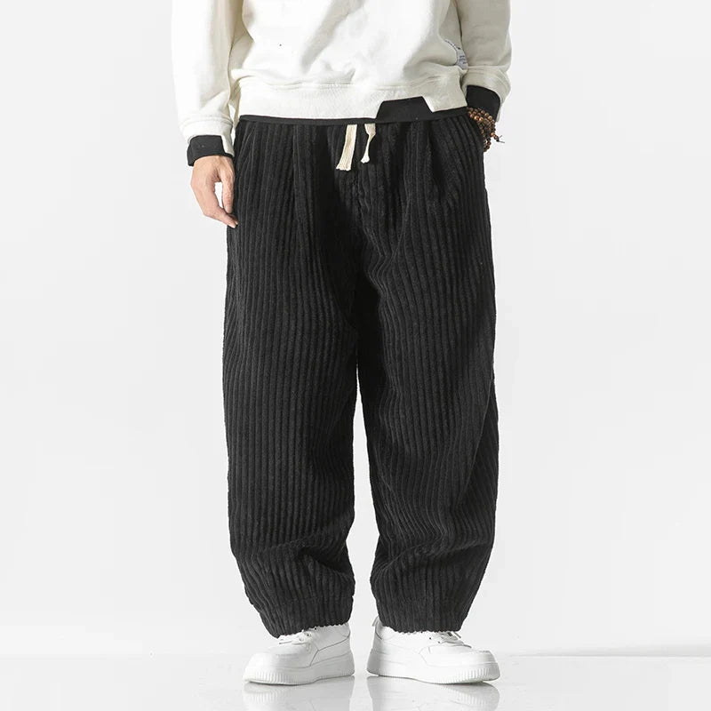 Heren Klassieke Corduroy Loosed Fit Voorjaarsbroek