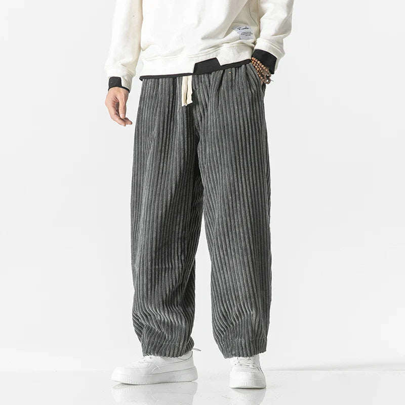 Heren Klassieke Corduroy Loosed Fit Voorjaarsbroek