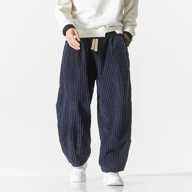 Heren Klassieke Corduroy Loosed Fit Voorjaarsbroek