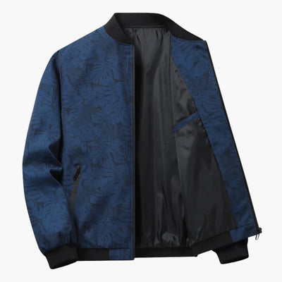 Heren bomberjack in moderne stijl met bladprint