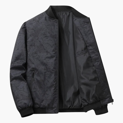 Heren bomberjack in moderne stijl met bladprint