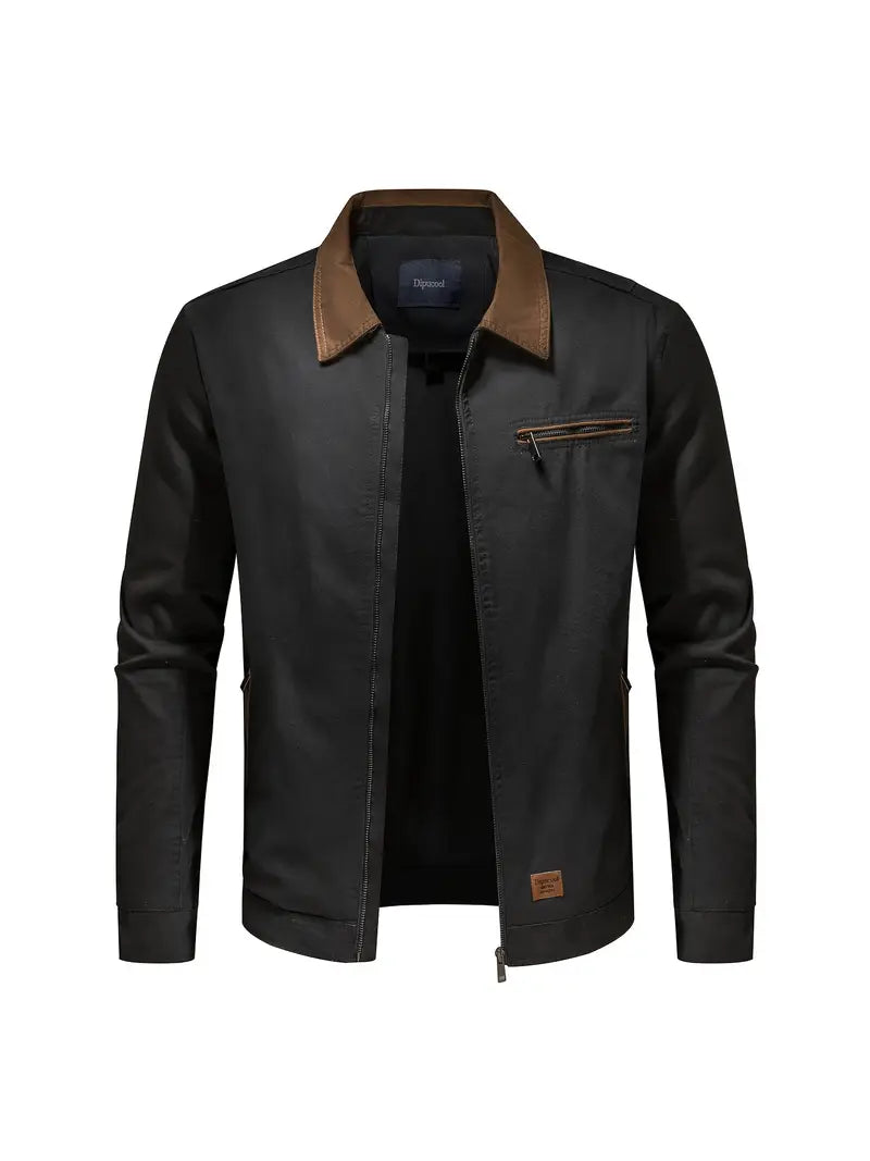 Heren bomberjack in vintage stijl met ritssluiting
