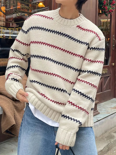 Heren oversized herfsttrui in retrostijl