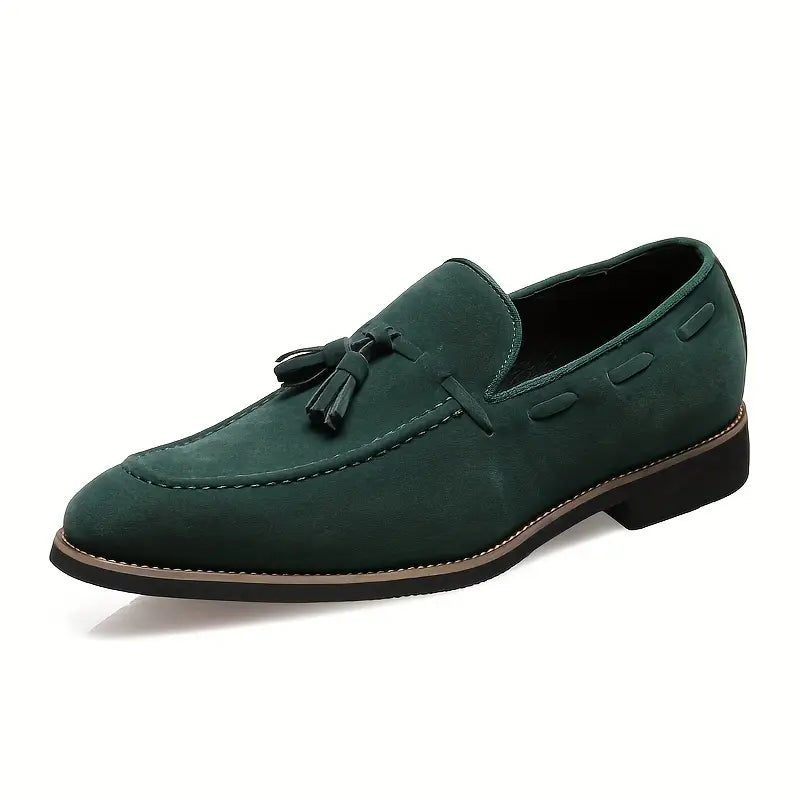 Heren vintage stijl puntige loafers met kwastjes