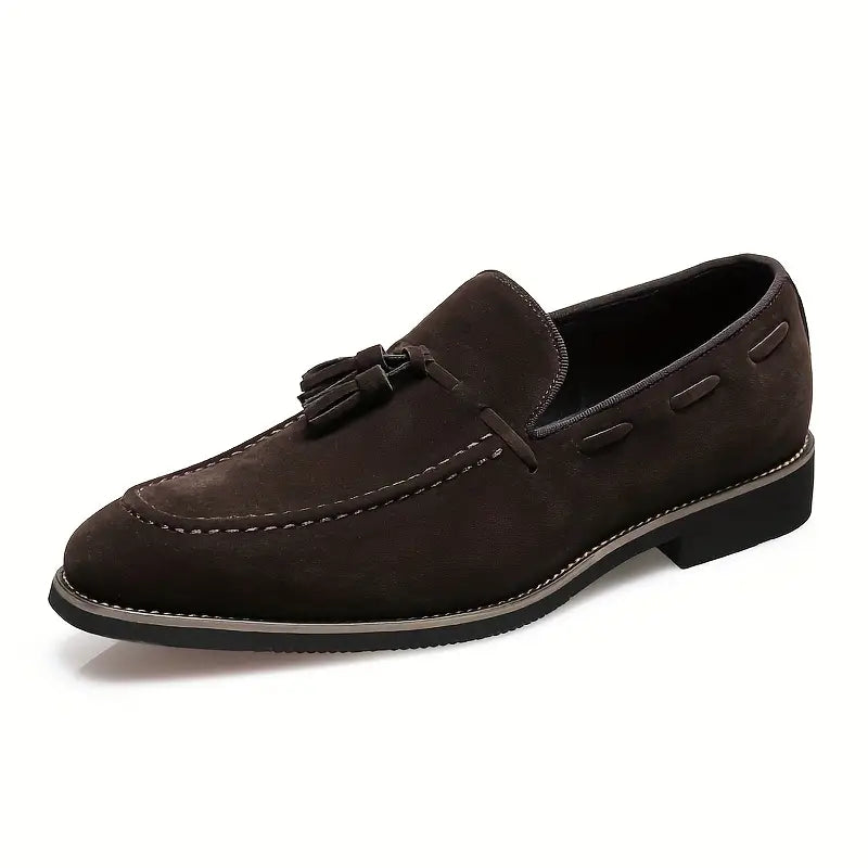 Heren vintage stijl puntige loafers met kwastjes