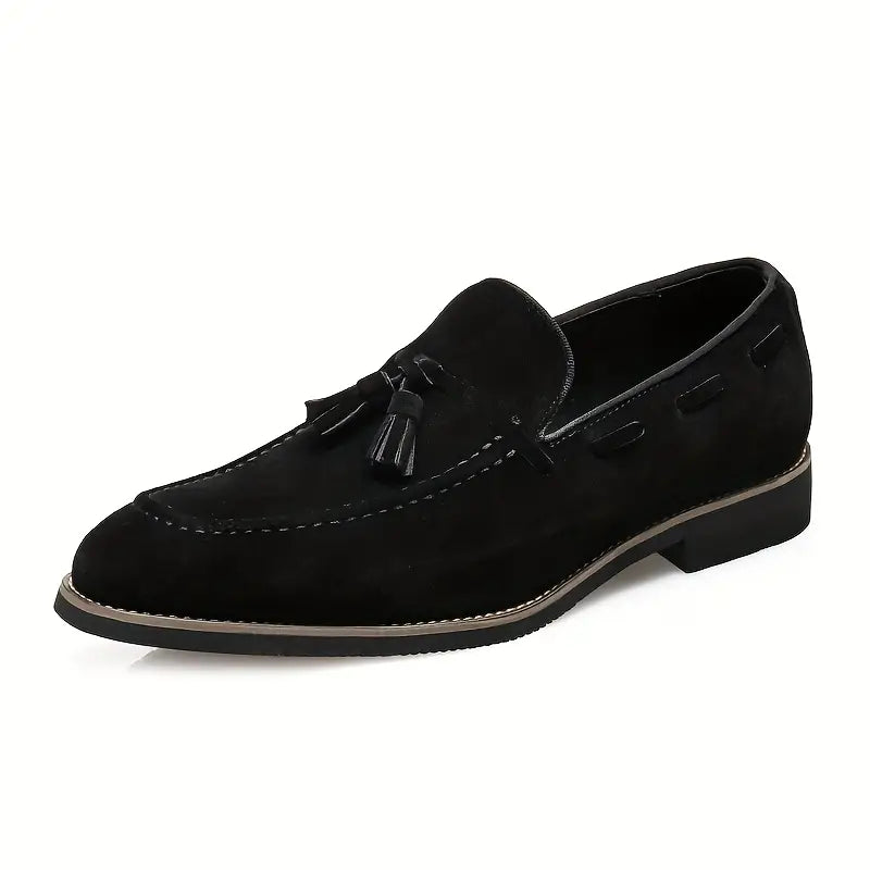Heren vintage stijl puntige loafers met kwastjes