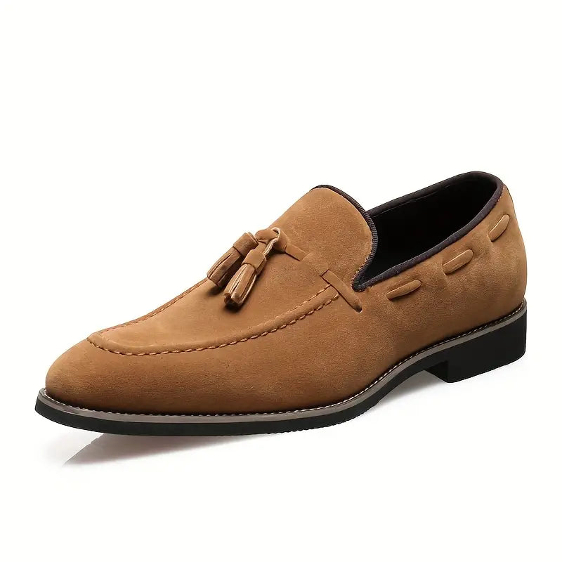 Heren vintage stijl puntige loafers met kwastjes