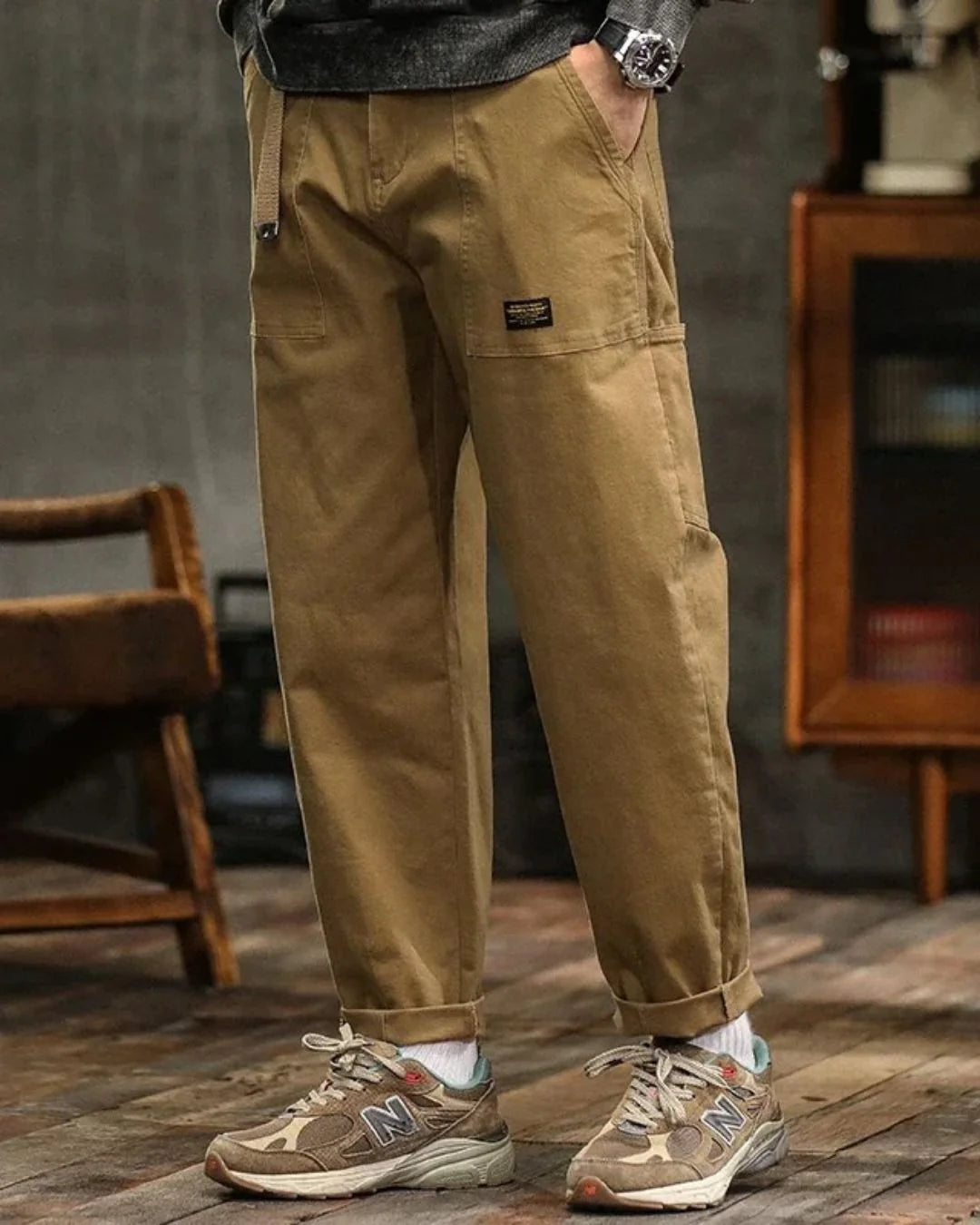 Herenbroek in vintage stijl van denim