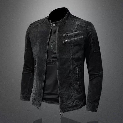 Herenfietsjack Classic Smoke Zwart Denim